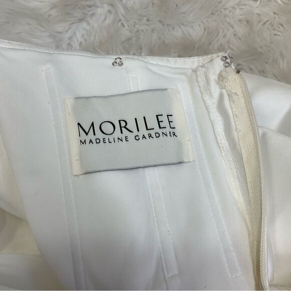 NEW Mori Lee style 21644 ivory satin high low hem line maxi gown wedding 2 - Picture 7 of 11